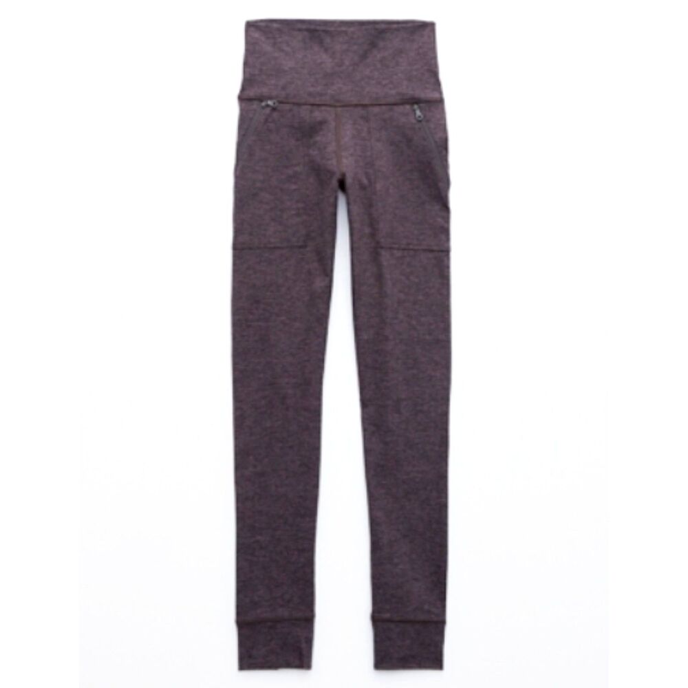 AE Aerie Offline brown high waist hugger play zip pocket warm up leggings S